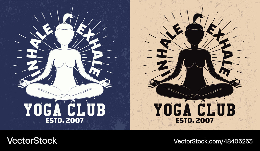 Yoga Club Logo Vintage Emblem Design Yoga Club Logo Vintage Emblem Design vektorbild