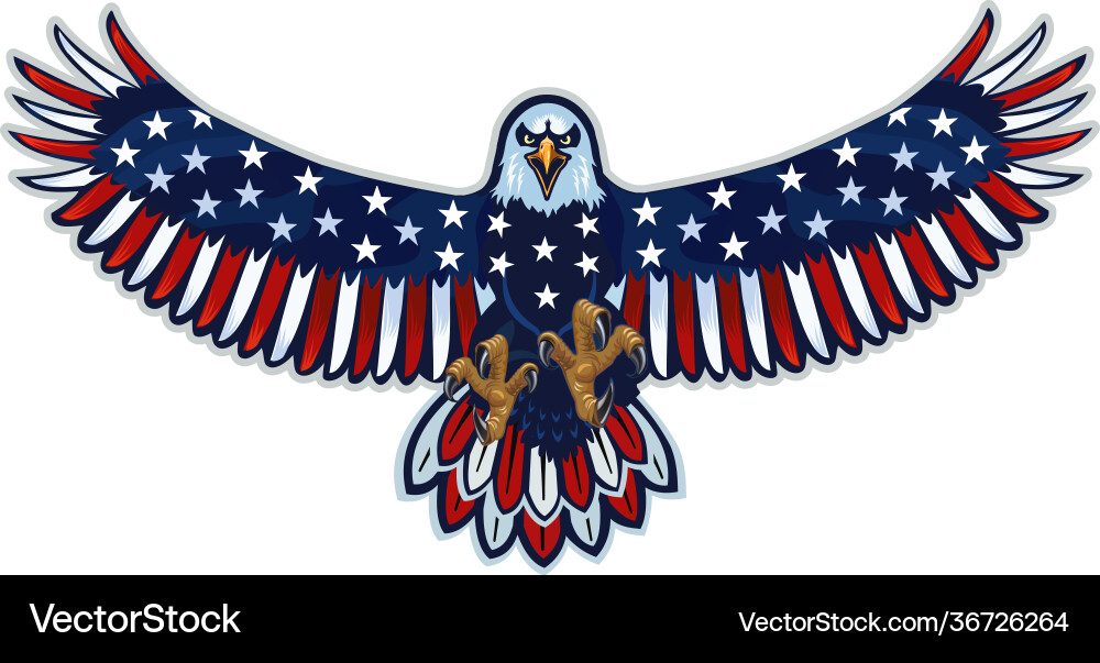 American Eagle with US Flags Vector Image