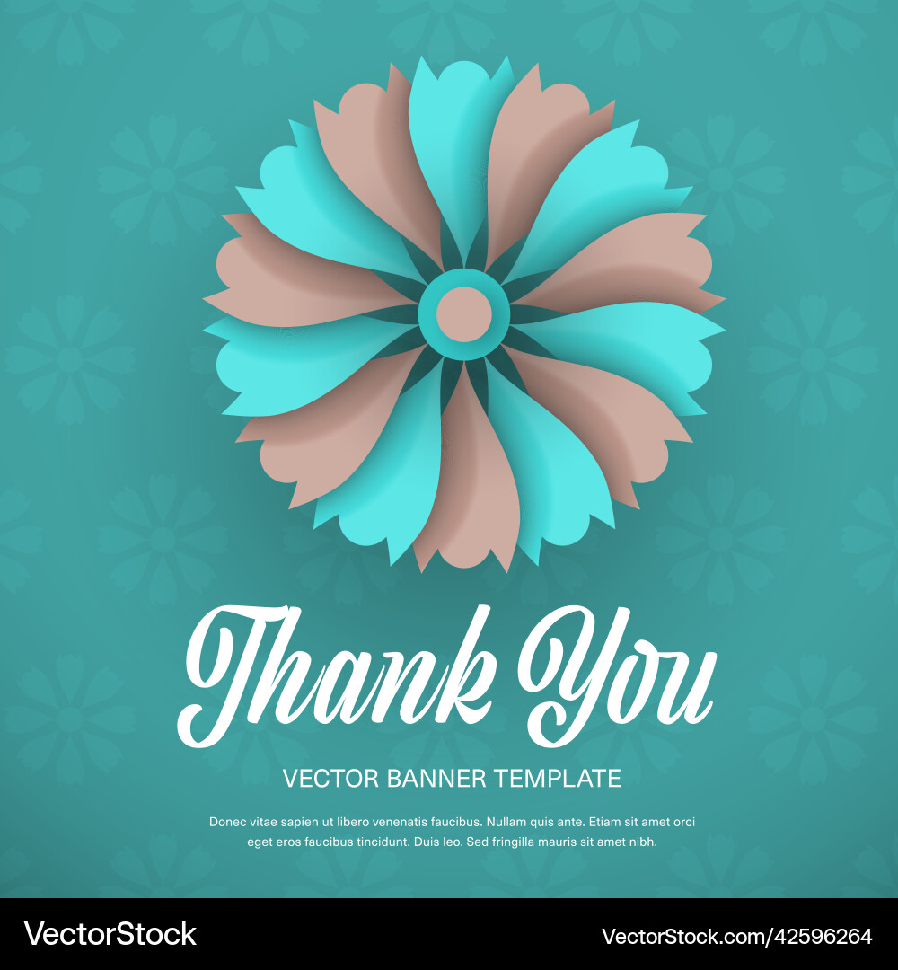 Banner template with lush flower thank you – Royalty-Free Vector |  VectorStock, image size:1000x1080