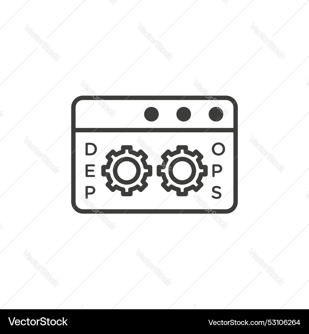 Devops line icon isolated on white background Devops line icon isolated on white background vector image