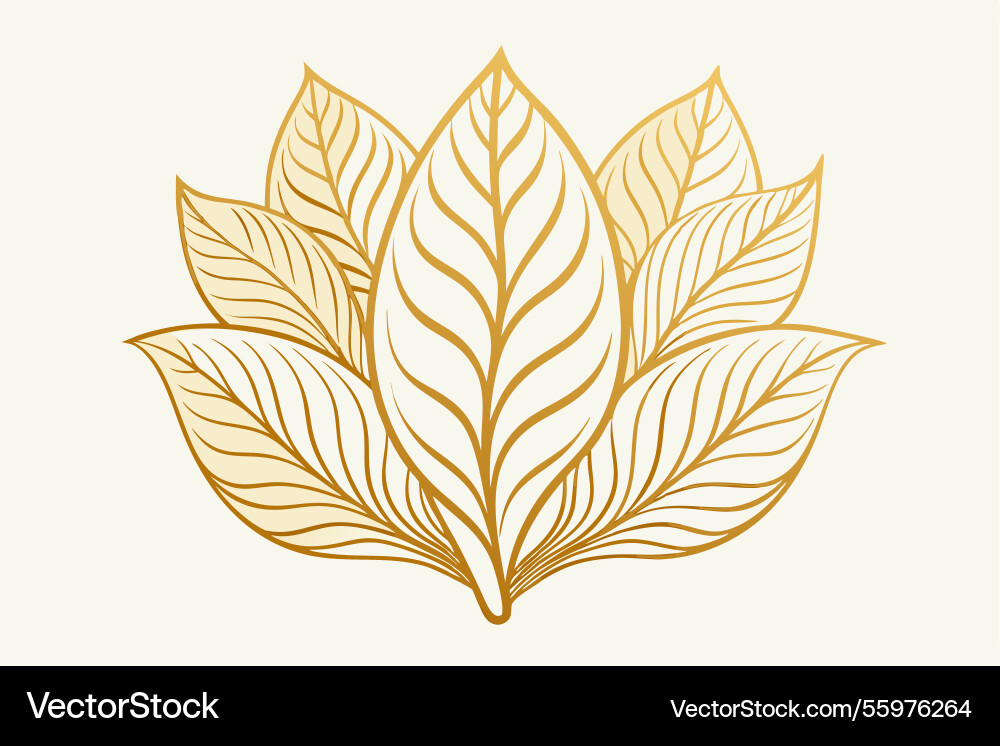 Elegant intricate leaf pattern design vector image