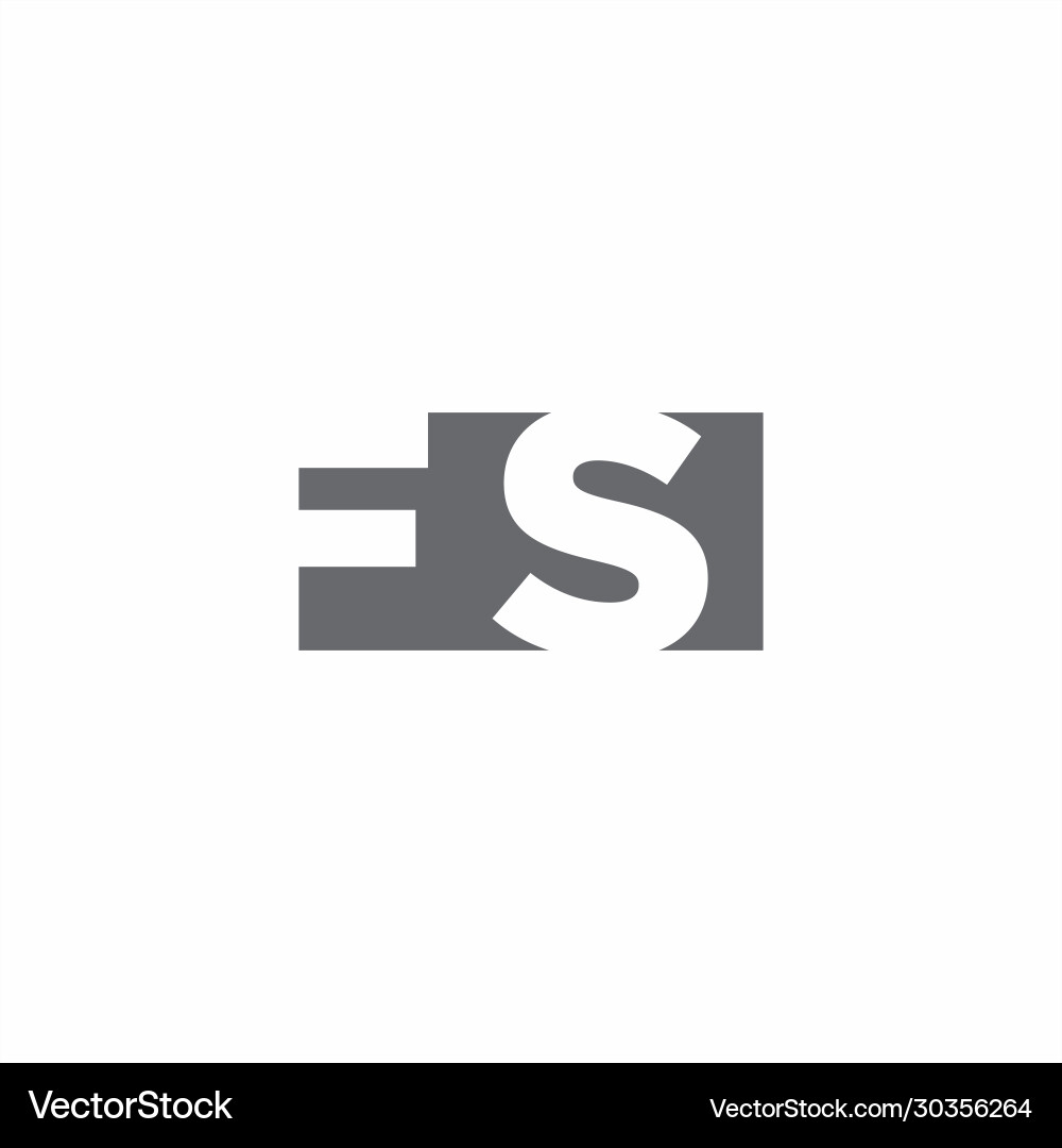 Fs logo monogram with negative space style design Vector Image