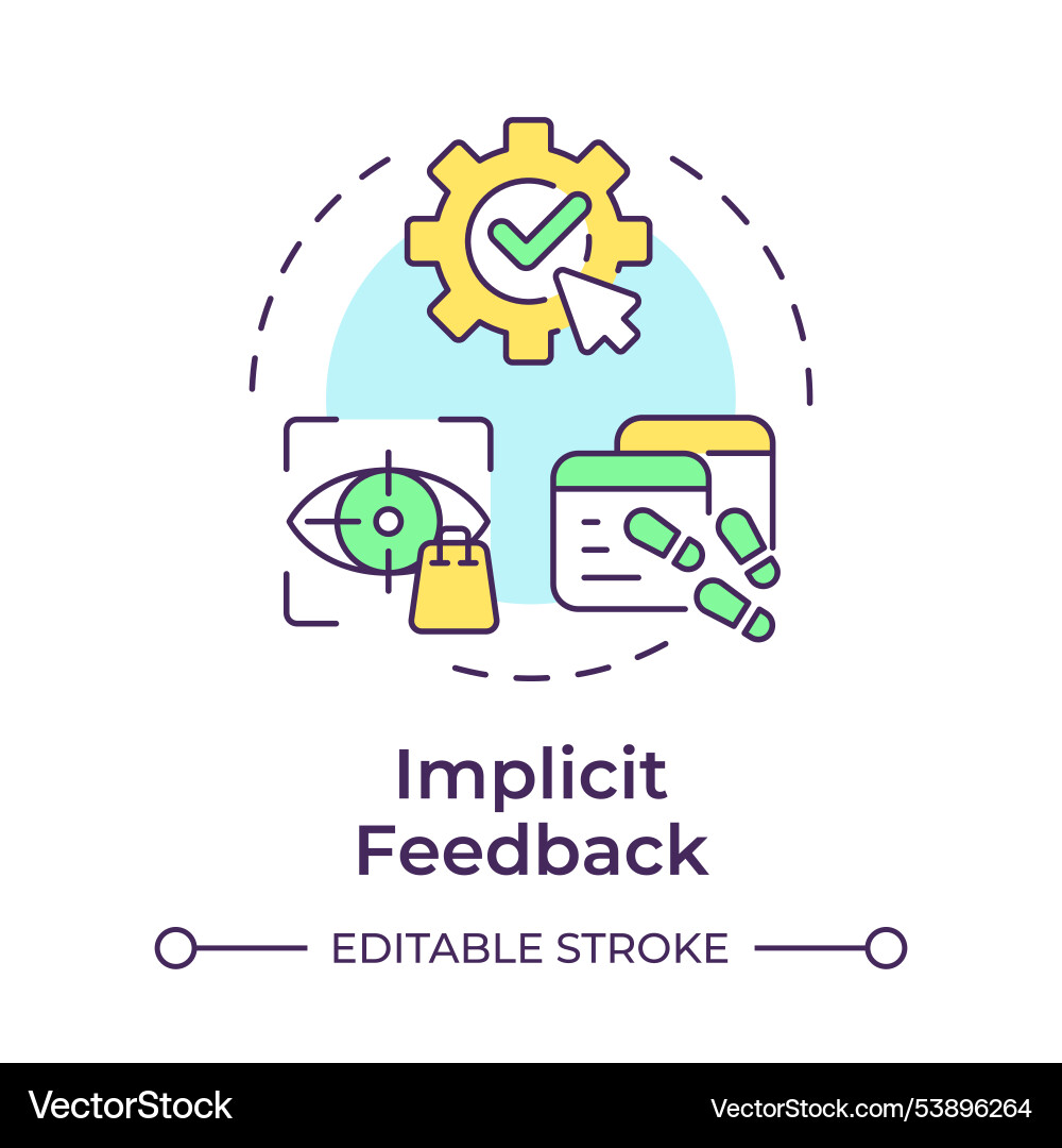 Implicit feedback multi color concept icon vector image