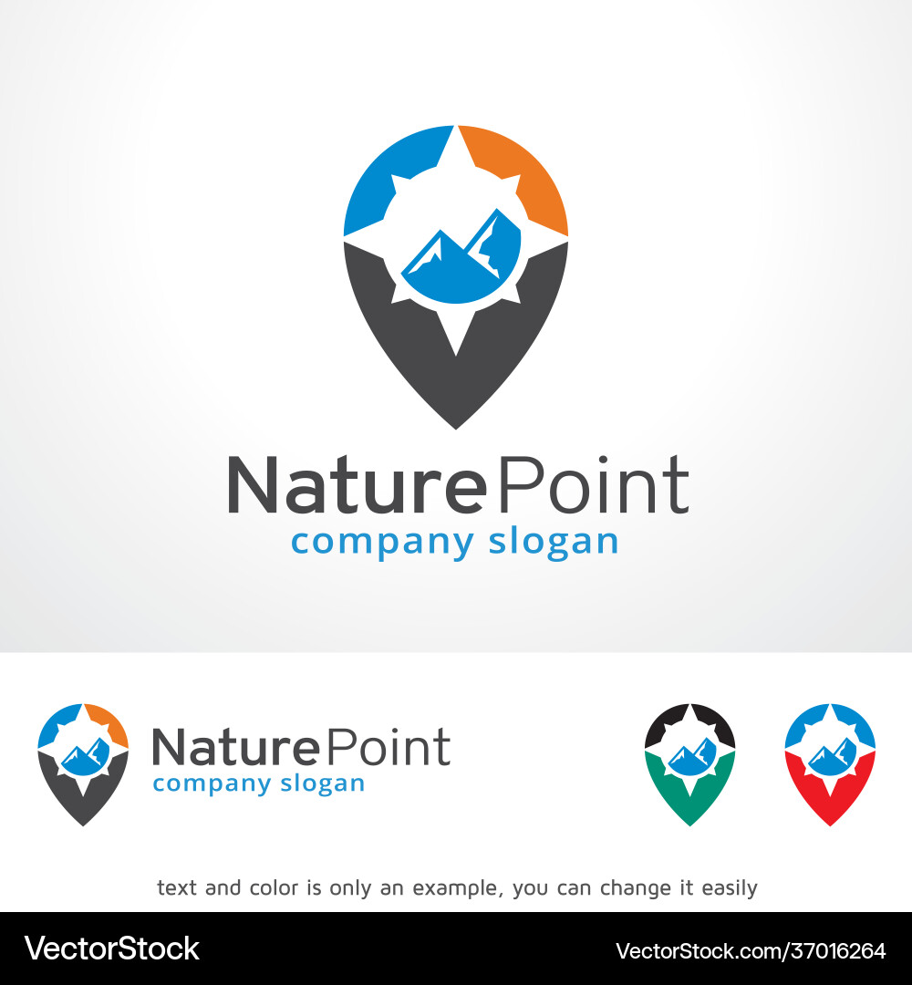 Nature point logo template design – Royalty-Free Vector | VectorStock
