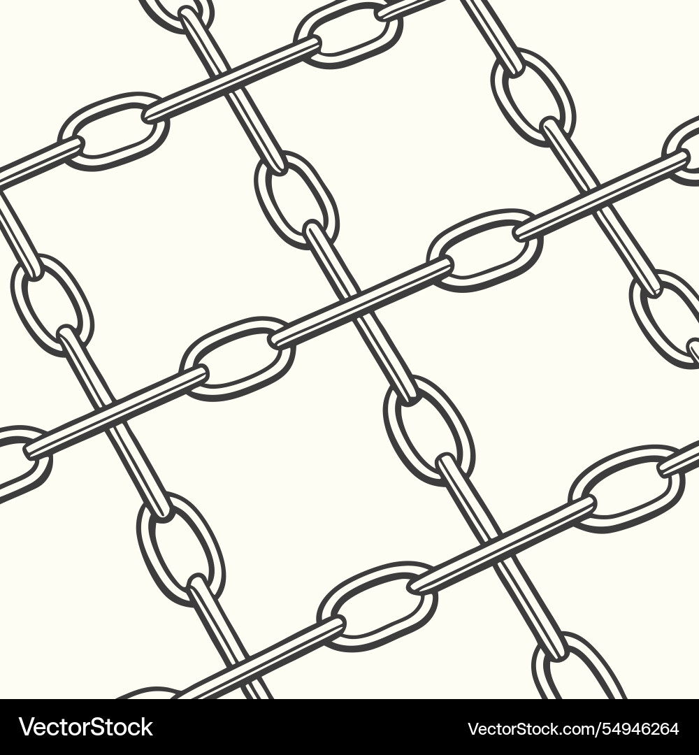 Seamless grid of linked chains for modern design Vector Image