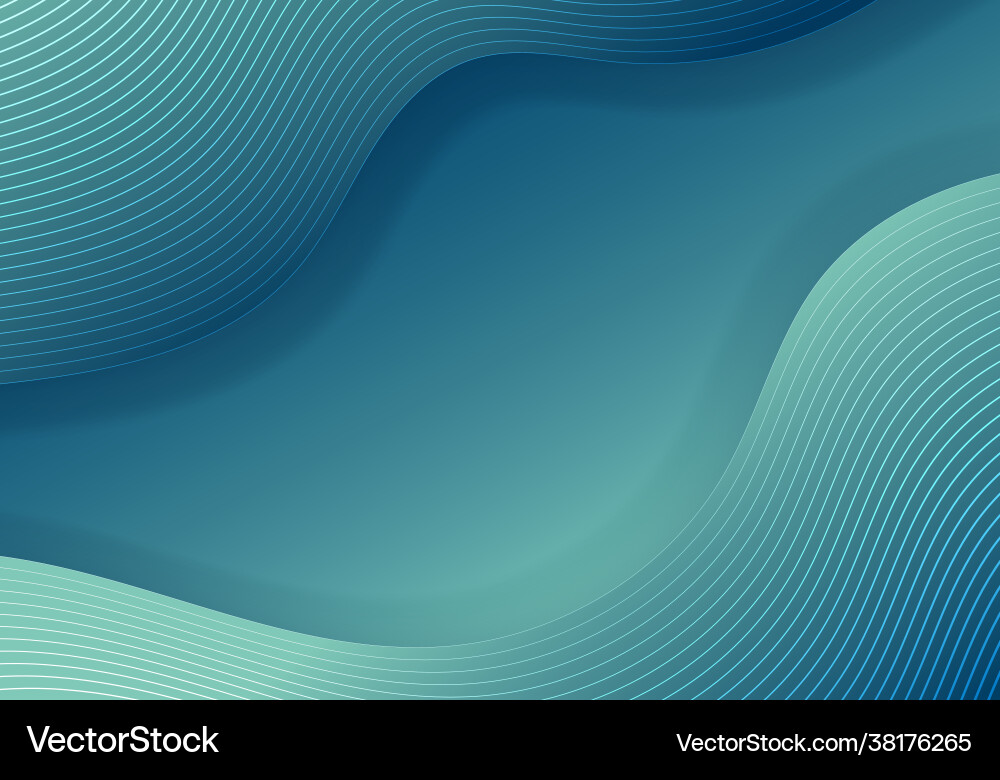 Abstract blue fluid wave gradient shape and lines vector image