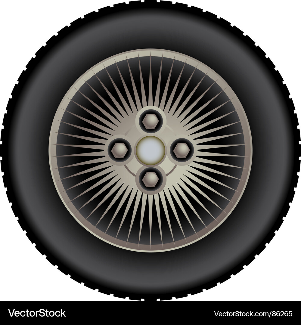Car Wheel Spoke Close-up Vector Image