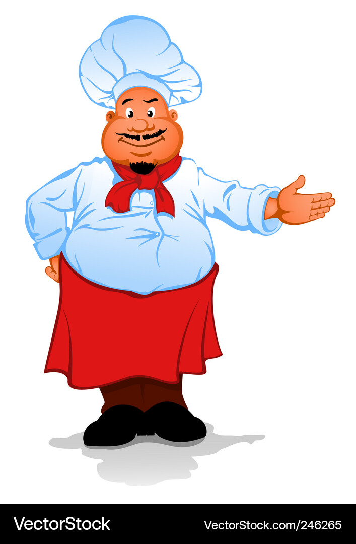 Cheerful Fat Chef Vector Image