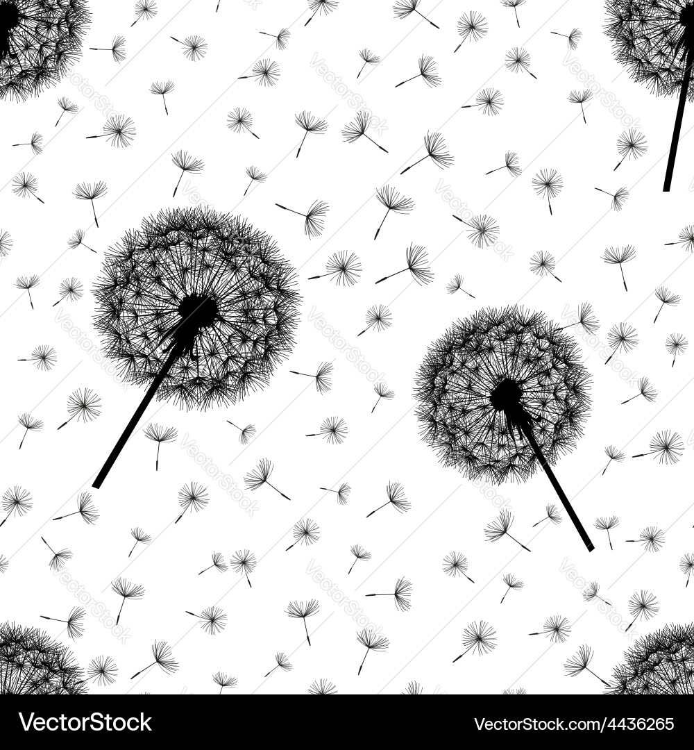 Dandelion Seamless Pattern vector image