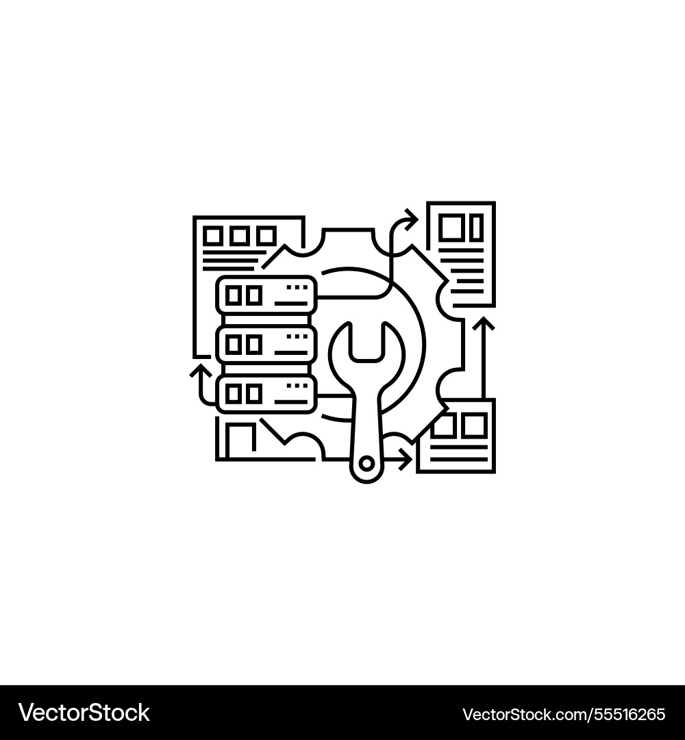 Database recovery line icon linear style sign Database recovery line icon linear style sign vector image