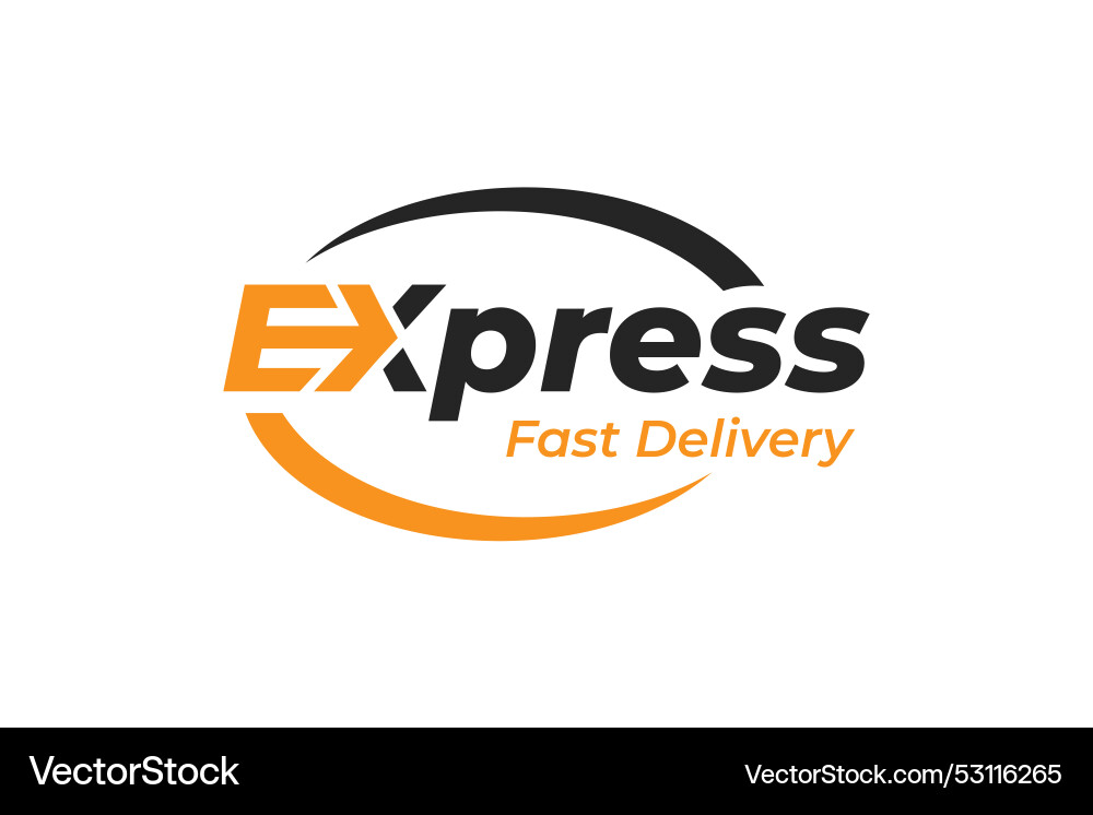 Fast express delivery logotype design with arrow Fast express delivery logotype design with arrow vector image