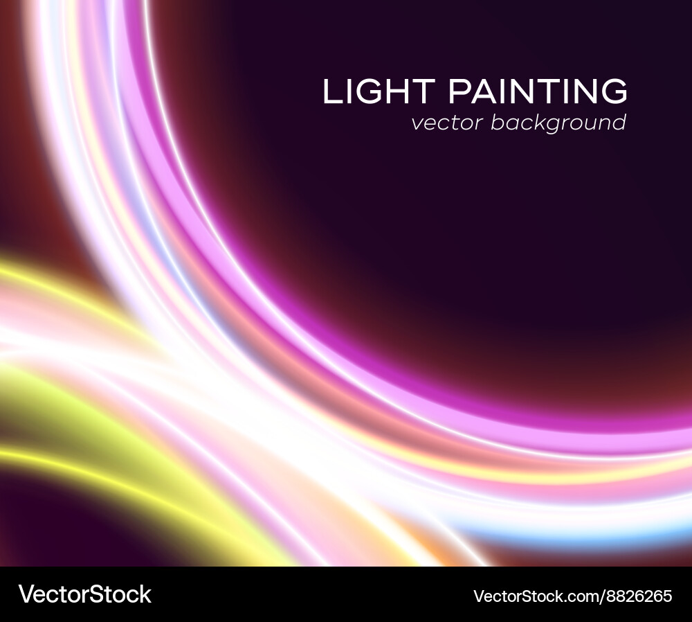 Glowing Light Swirls Abstract Background Vector Image