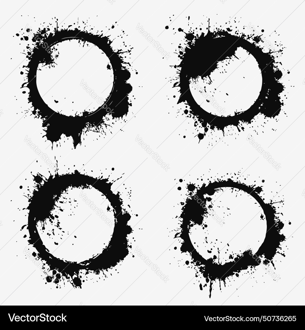 Grunge round frames set vector image