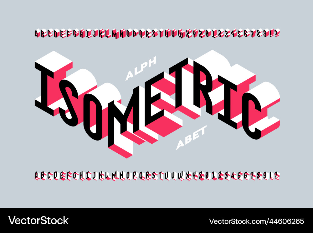 Isometric design 3d font alphabet letters Isometric design 3d font alphabet letters vector image