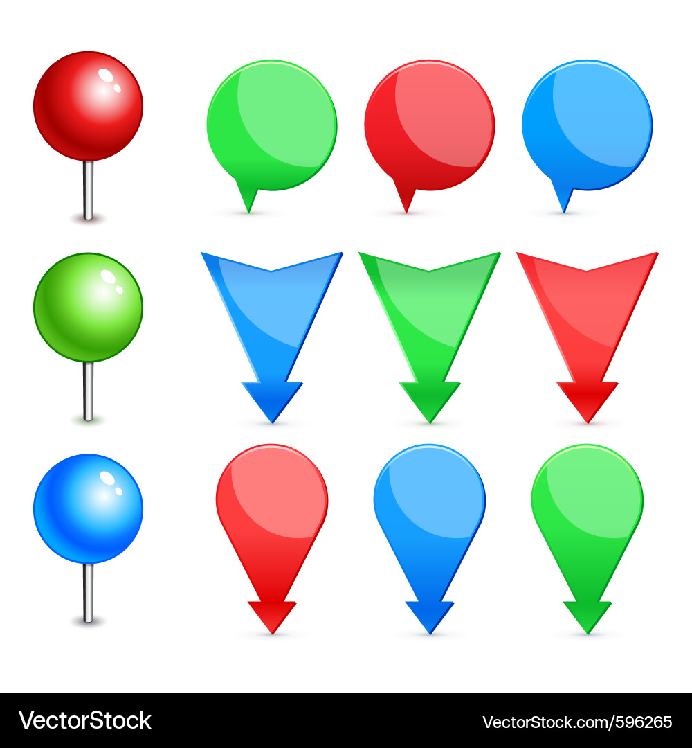 Location Pins Icons Vector Image