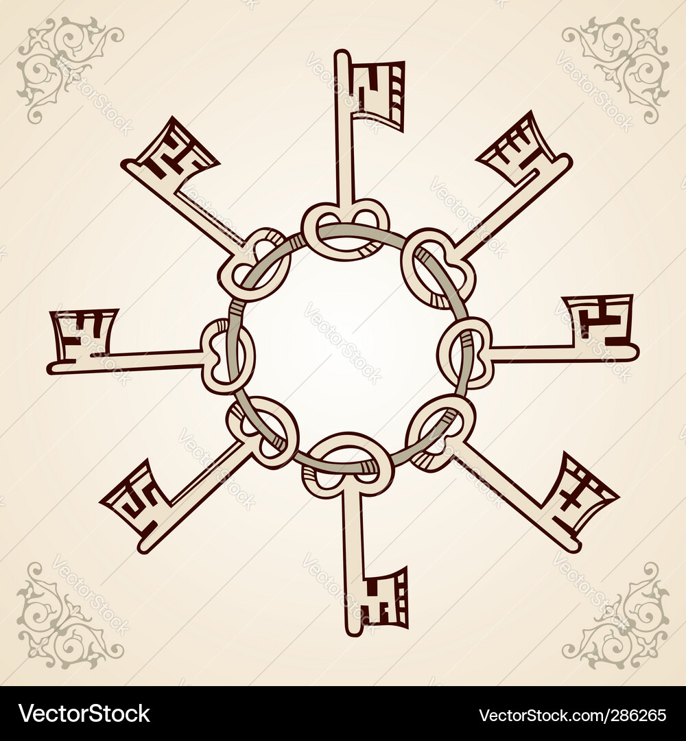 Medieval keys Vector Image