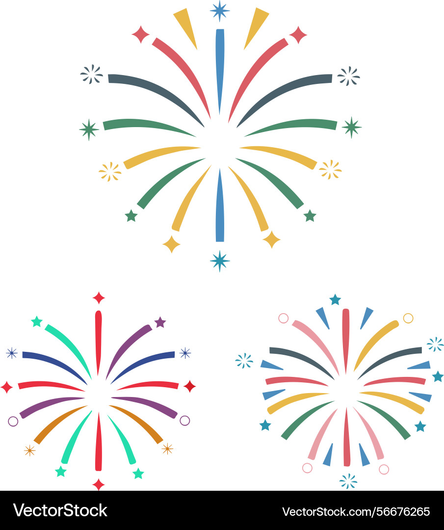 Minimalist fireworks design with clean lines Vector Image