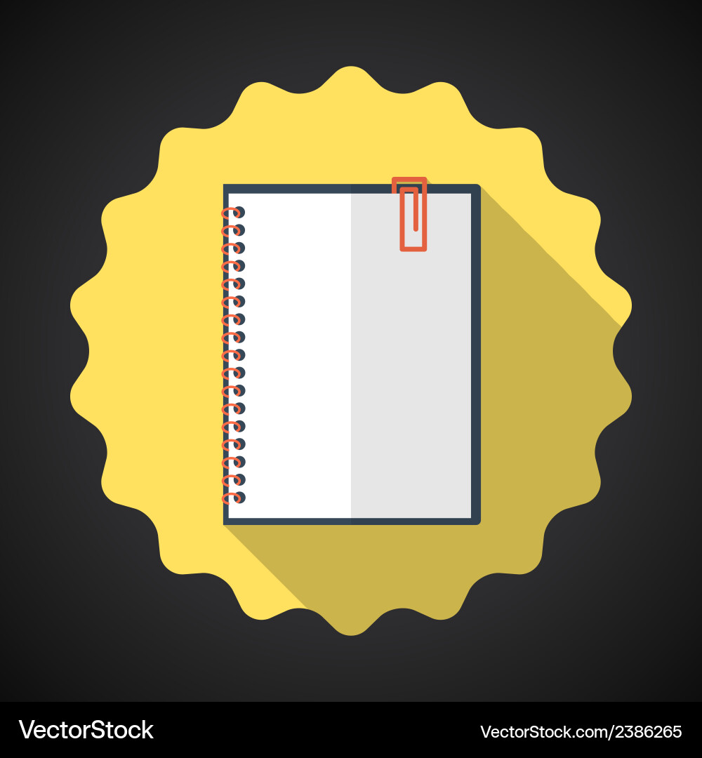 Notebook Paper Sheet Icon vector image