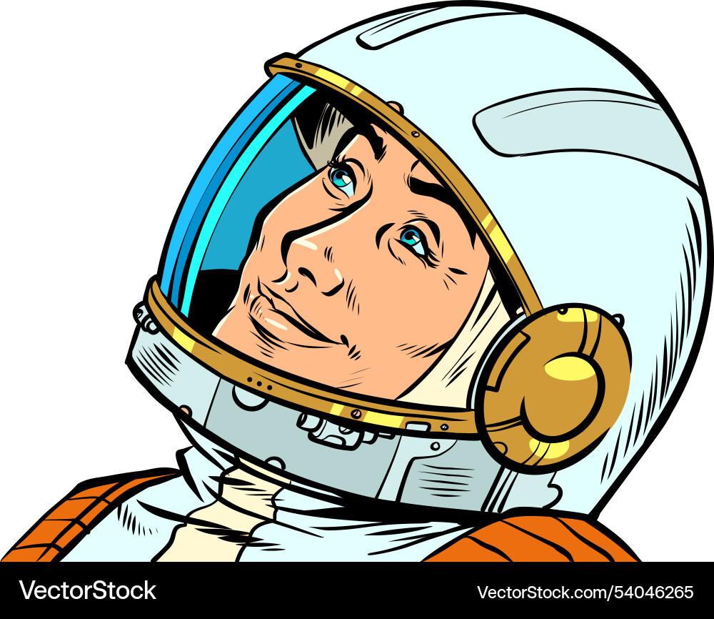 Retro Astronaut in Spacesuit Vector Image