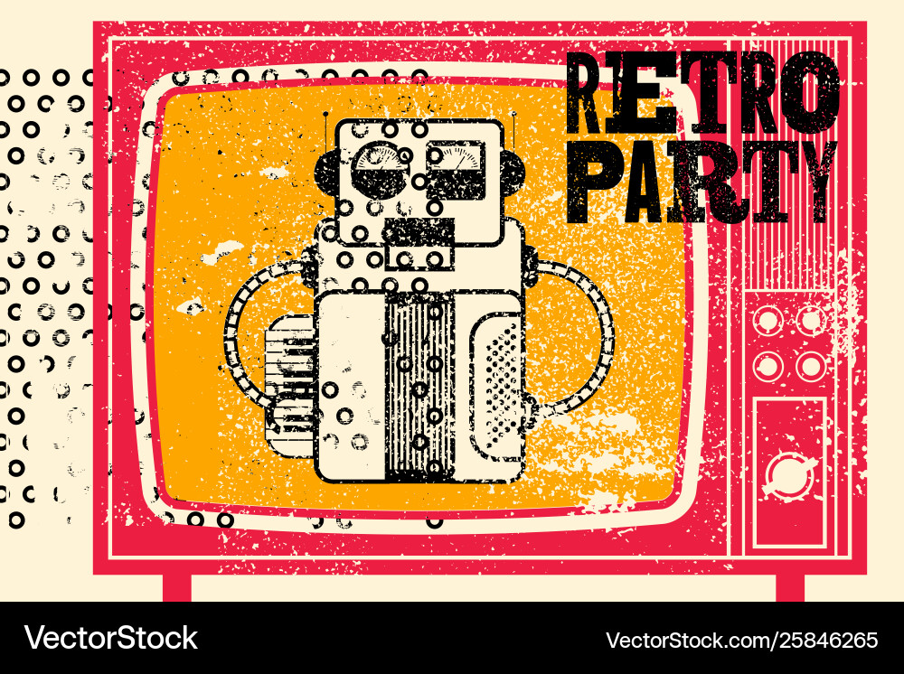 Retro Party typografische Grunge Poster Design Retro Party typografische Grunge Poster Design vektorbild
