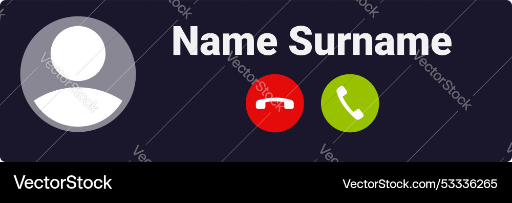 Smartphone interface showing incoming call Smartphone interface showing incoming call vector image