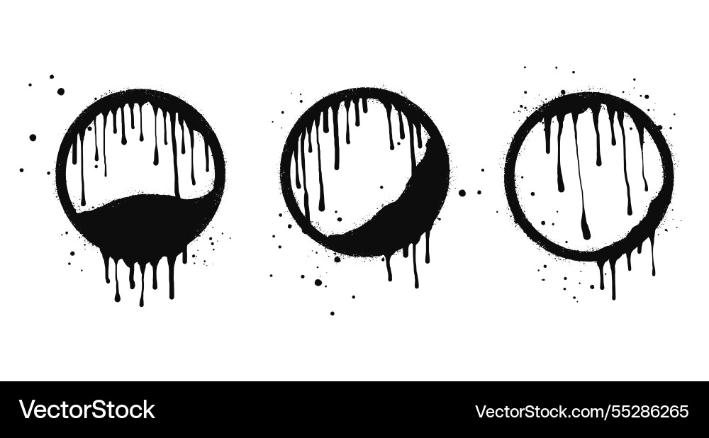 Spray painted frames for text circle and box Spray painted frames for text circle and box vector image