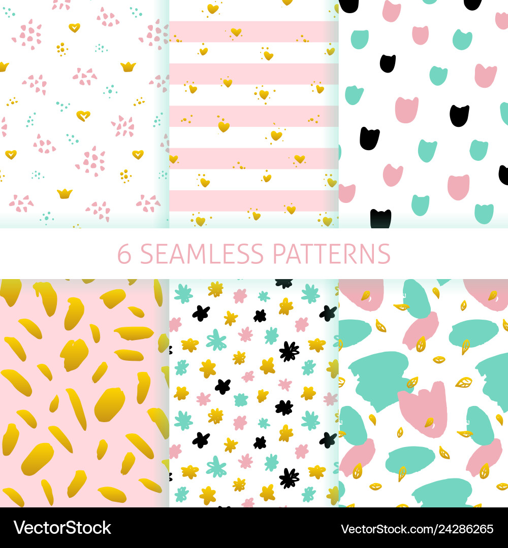 Trendy Floral Patterns - Mother's Day Vector Image