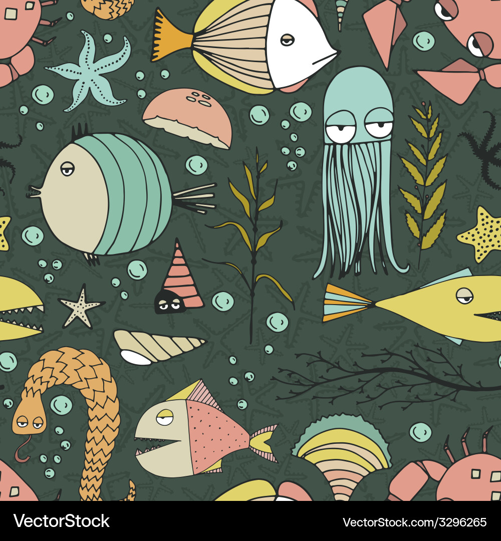 Underwater Creature Pattern Vector Image