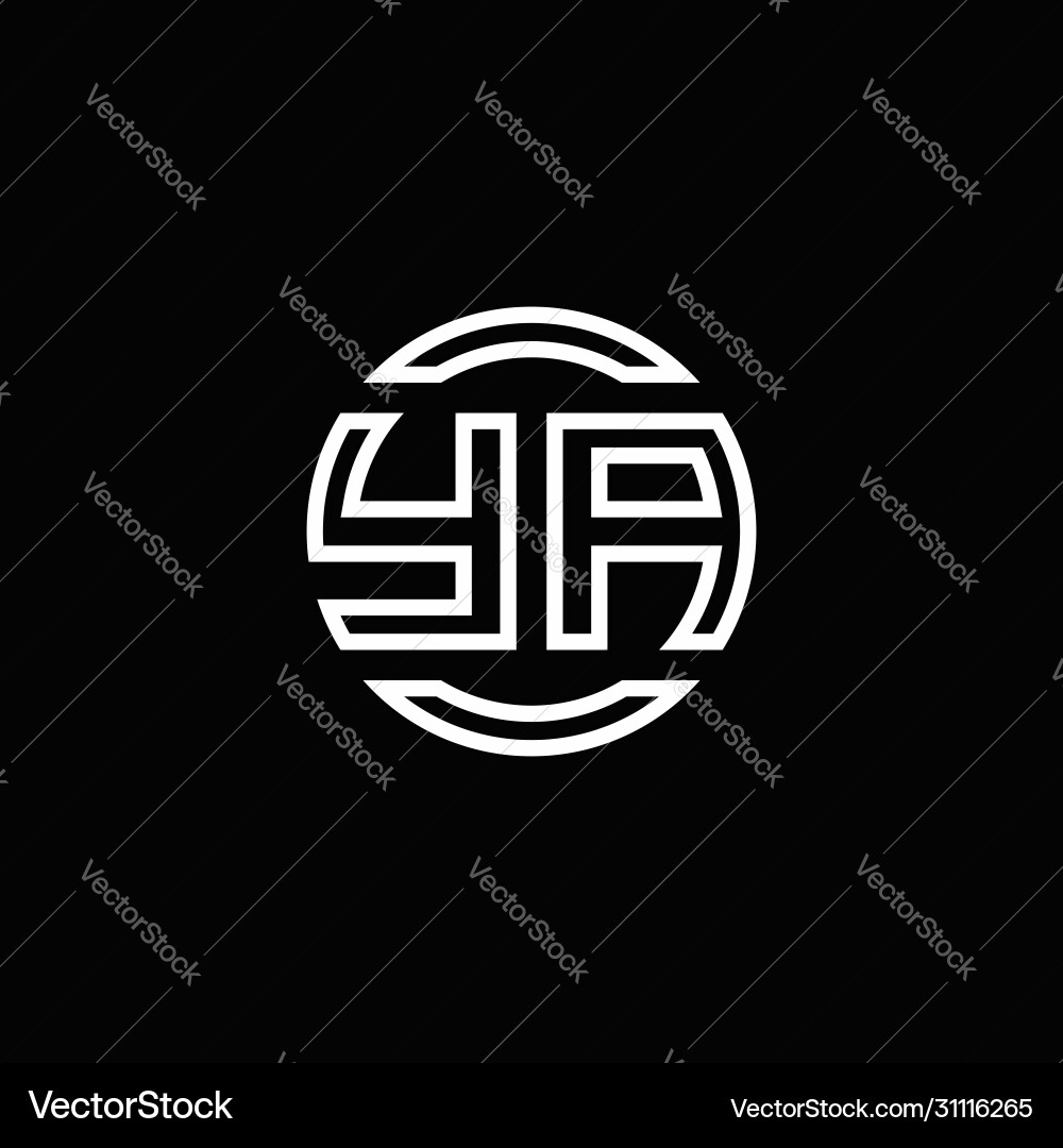 YA Monogram Logo - Circular Initial vector image