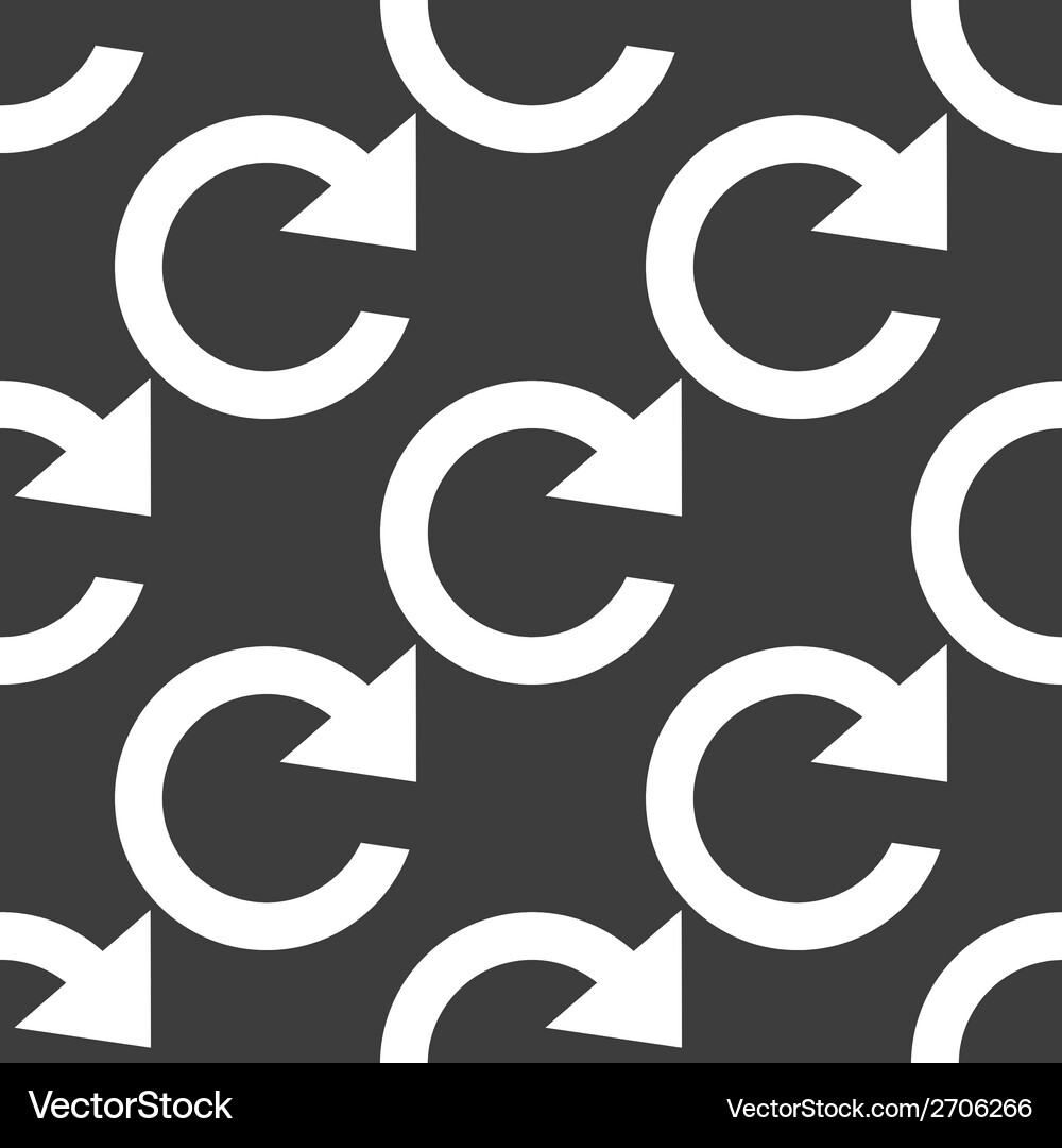 Arrow update web icon flat design seamless pattern Vector Image