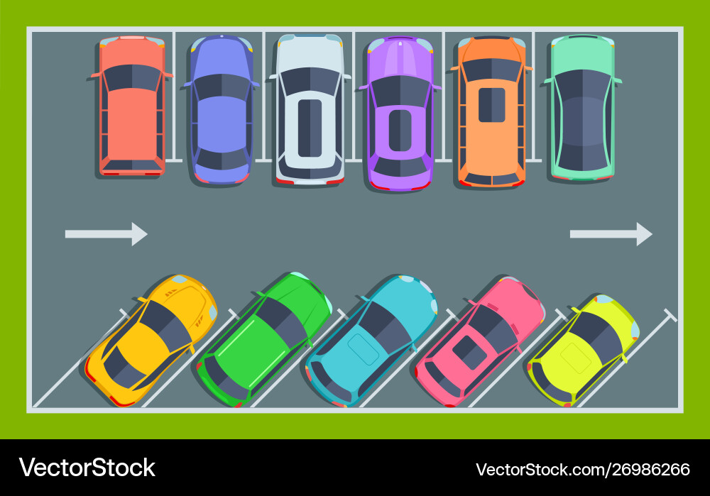 Car parking top view city public spaces vector image