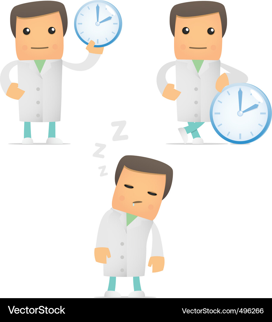Cartoon Doctors Set - Funny Medical Characters Vector Image