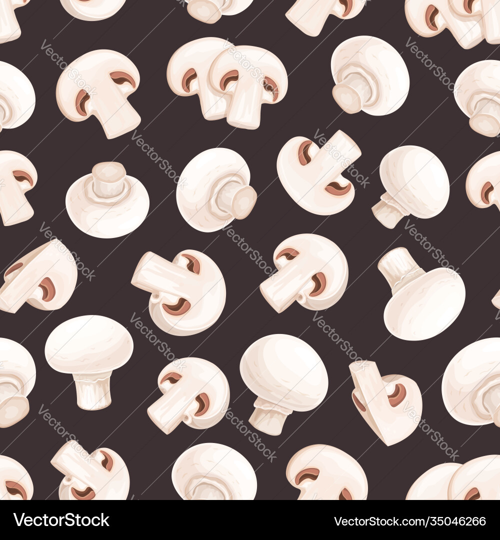 Champignon Seamless Pattern Vector Image