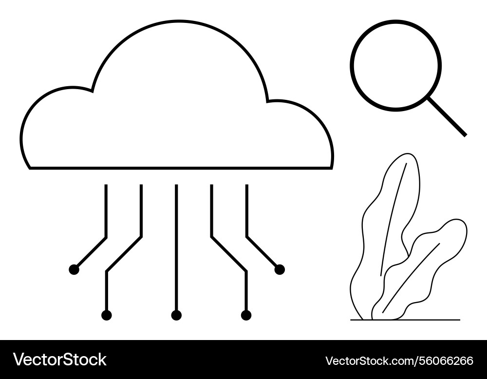 Cloud computing data network with technology Vector Image