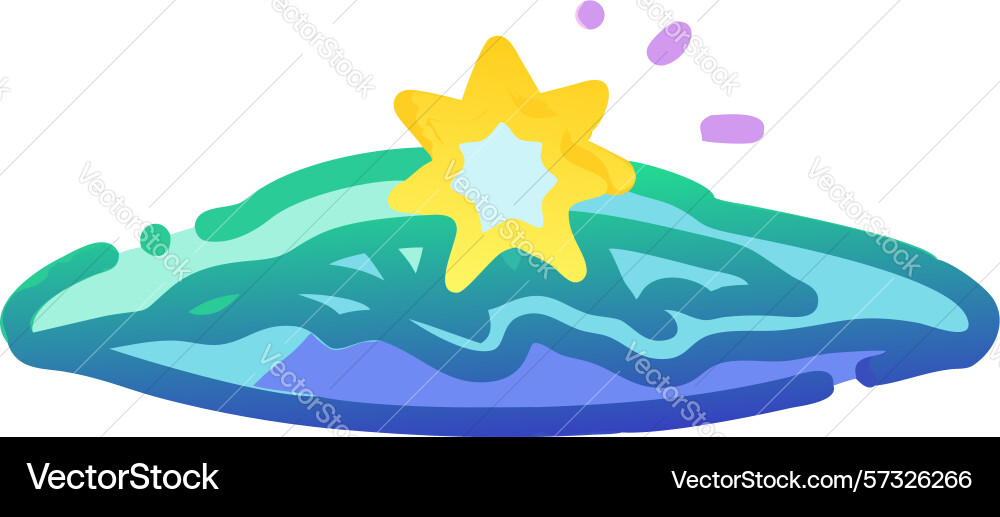 Exploding island splash dynamic natural disaster Vector Image