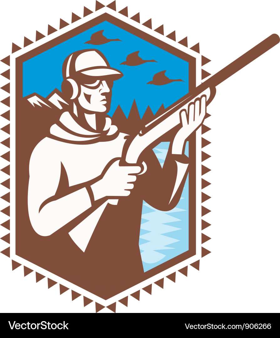 Hunter with Shotgun vector image
