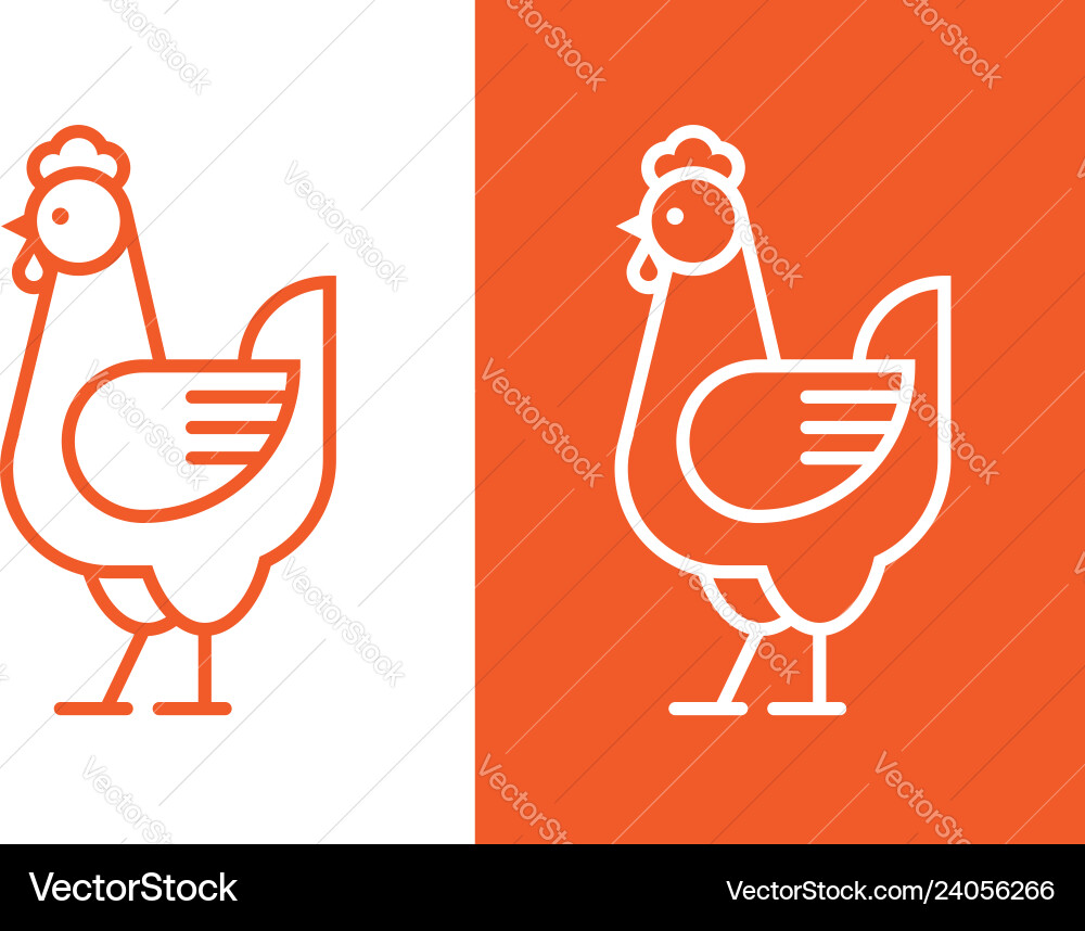 Linear Chicken Icon Royalty Free Vector Image - VectorStock