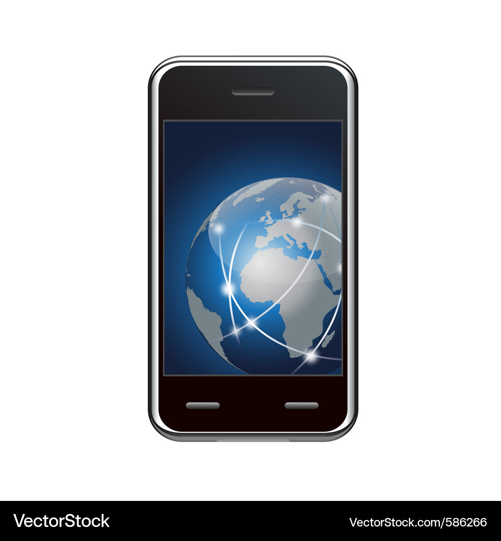 Mobile Phone and Network Connection Vector Image