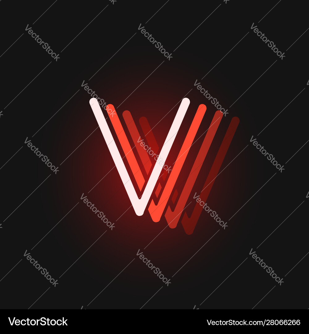 Red neon character font on black background Red neon character font on black background vector image
