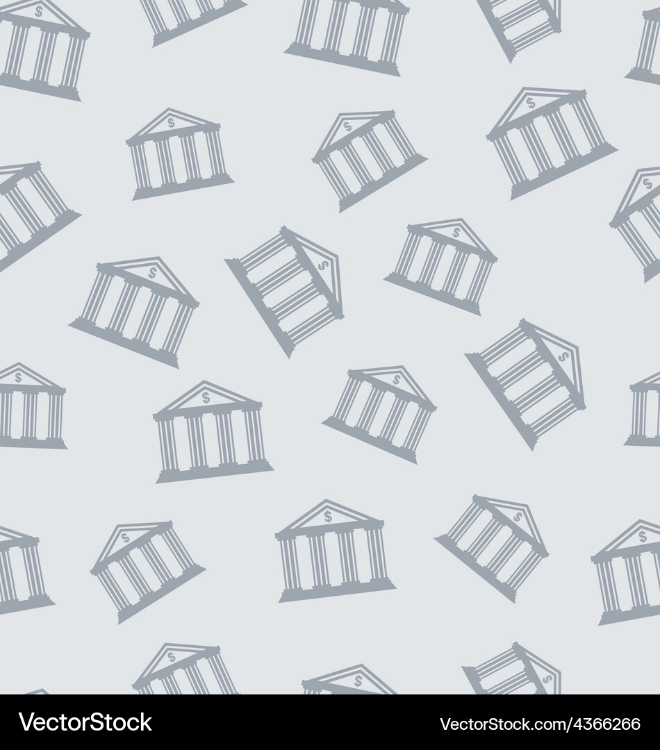 Seamless pattern with building of bank Vector Image