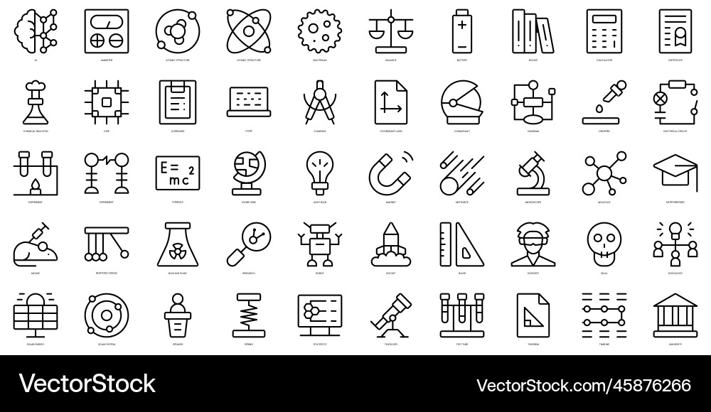 Set of thin line science icons Set of thin line science icons vector image