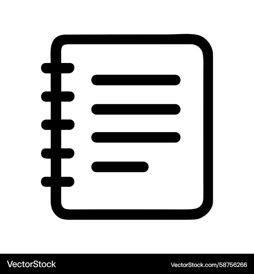 Simple Notepad Outline Icon Vector Image