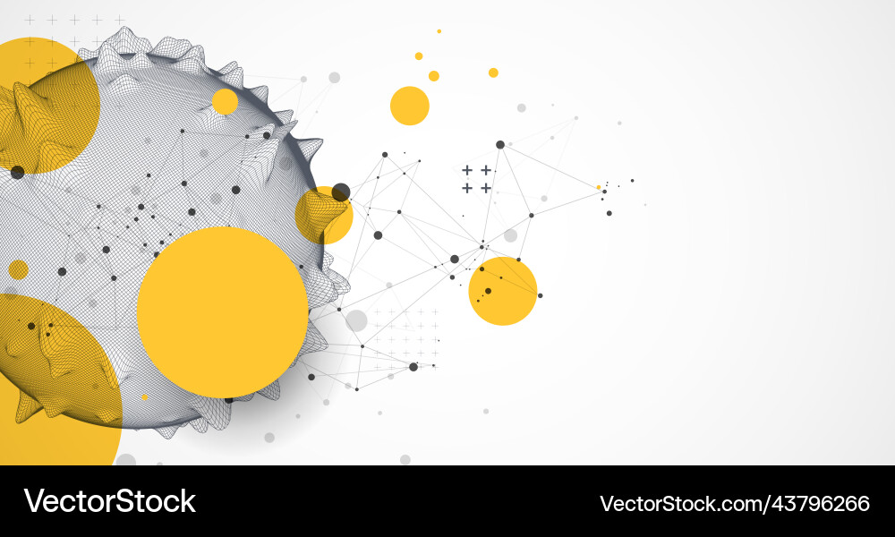 Sphere theme with connected lines in technology vector image