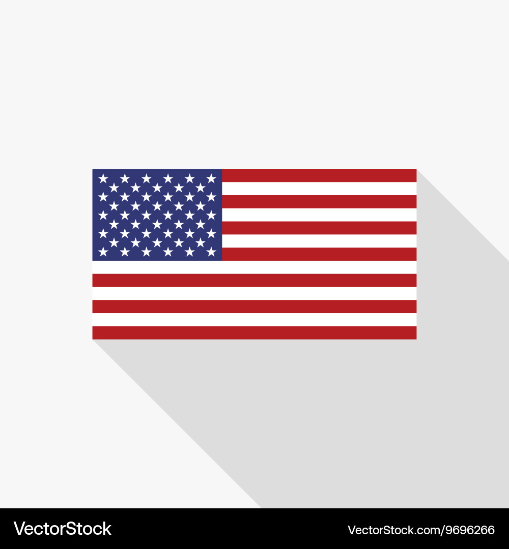 USA Flag Flat Icon Vector Image