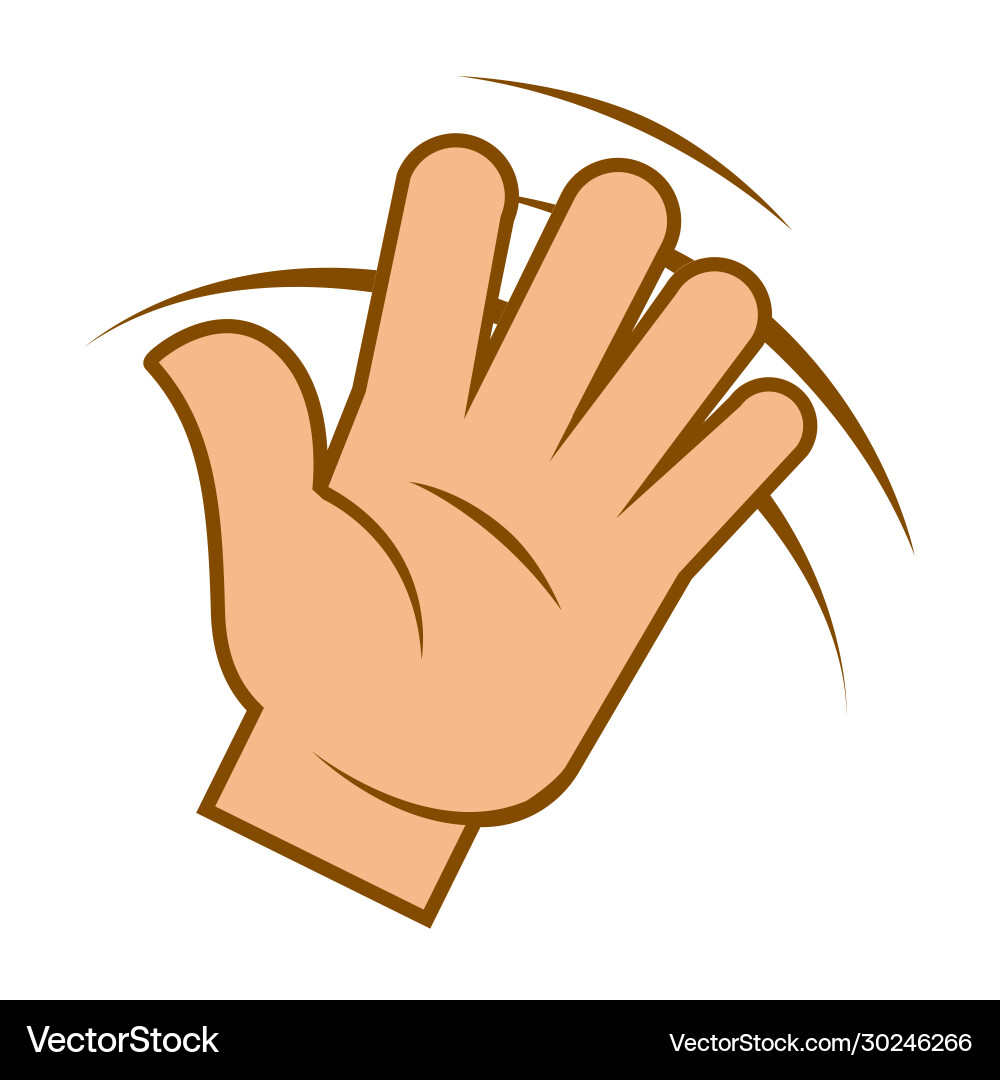 Wave hand hello sign greeting gesture isolated Wave hand hello sign greeting gesture isolated vector image