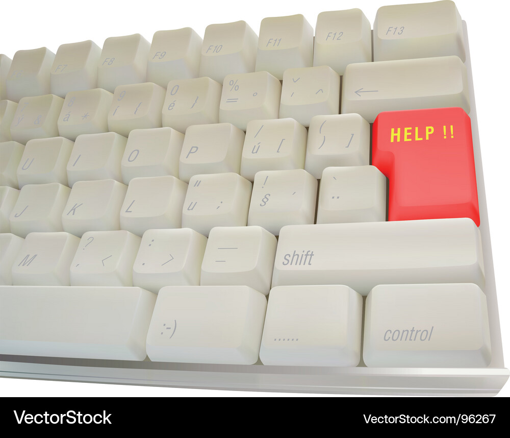 Computer Keyboard Help Key Vector Image