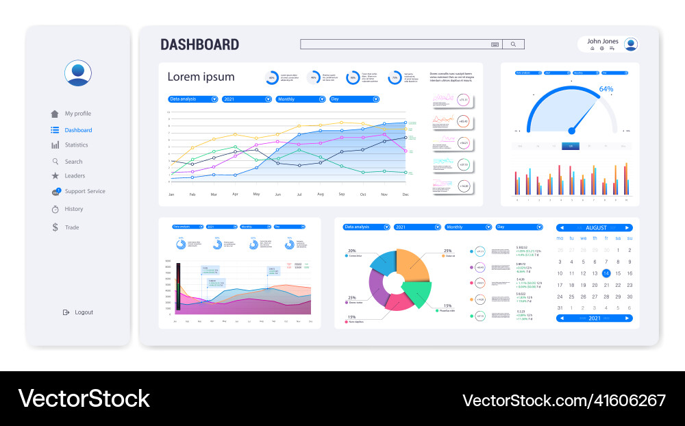 Modern Dashboard UI Kit vector image
