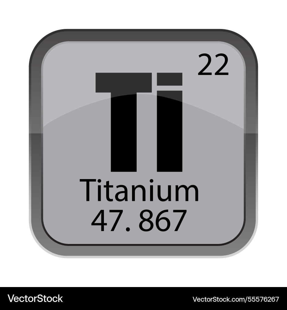 Ti titanium element from table number 22 Ti titanium element from table number 22 vector image
