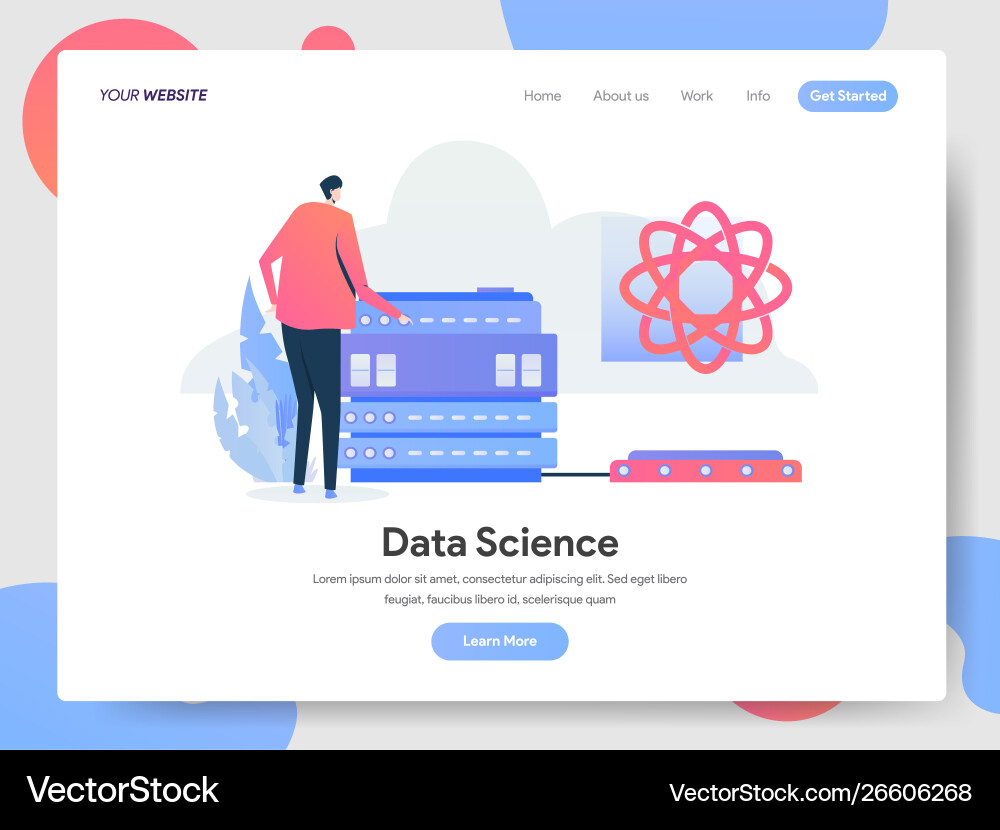 Data Science Landing Page vector image