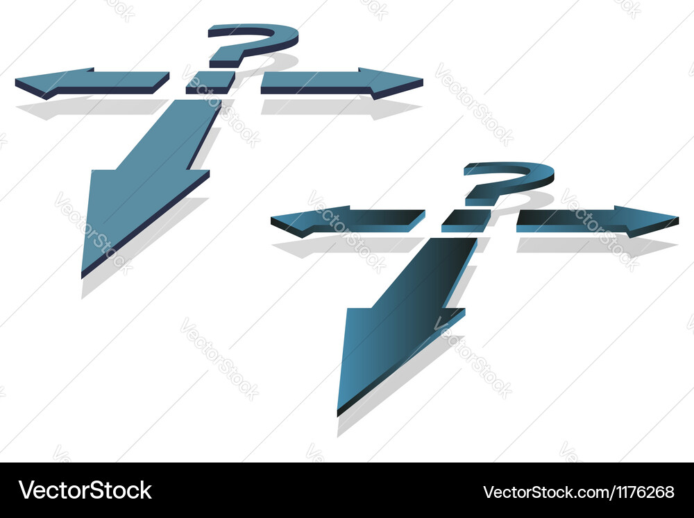 Decision Point: Question Mark and Arrows Vector Image